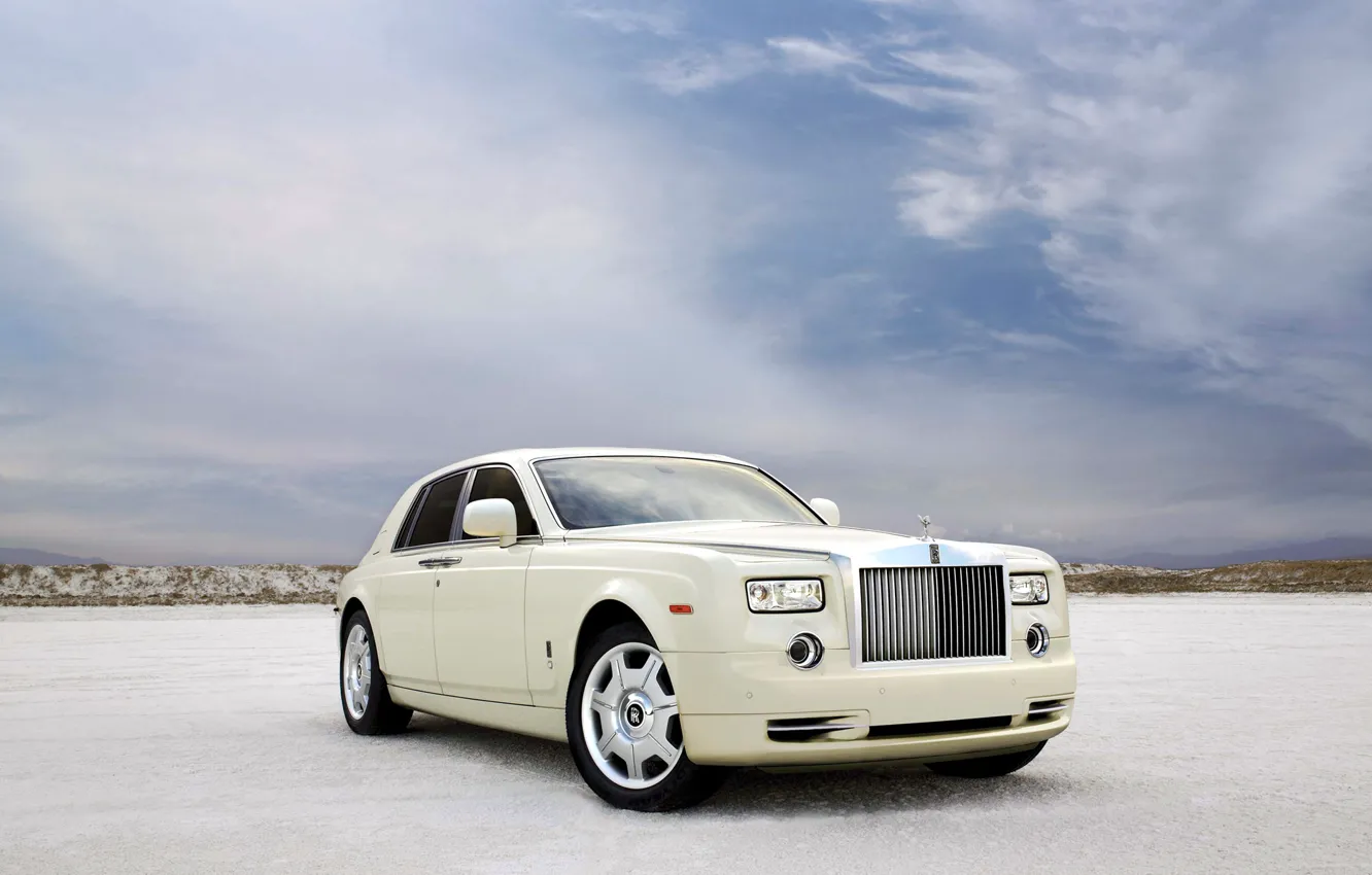 Фото обои авто, Белый, rolls royce phantom