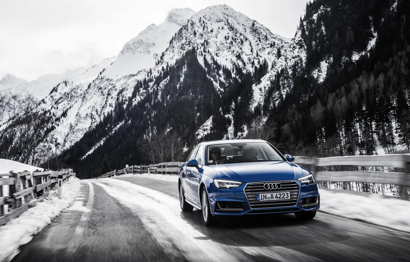 Фото обои Audi, ауди, синяя, quattro