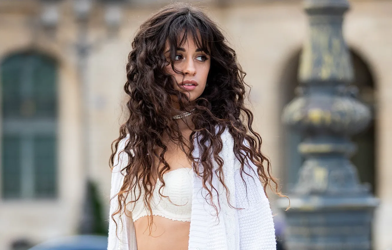 Фото обои взгляд, девушка, поза, волосы, Camila Cabello