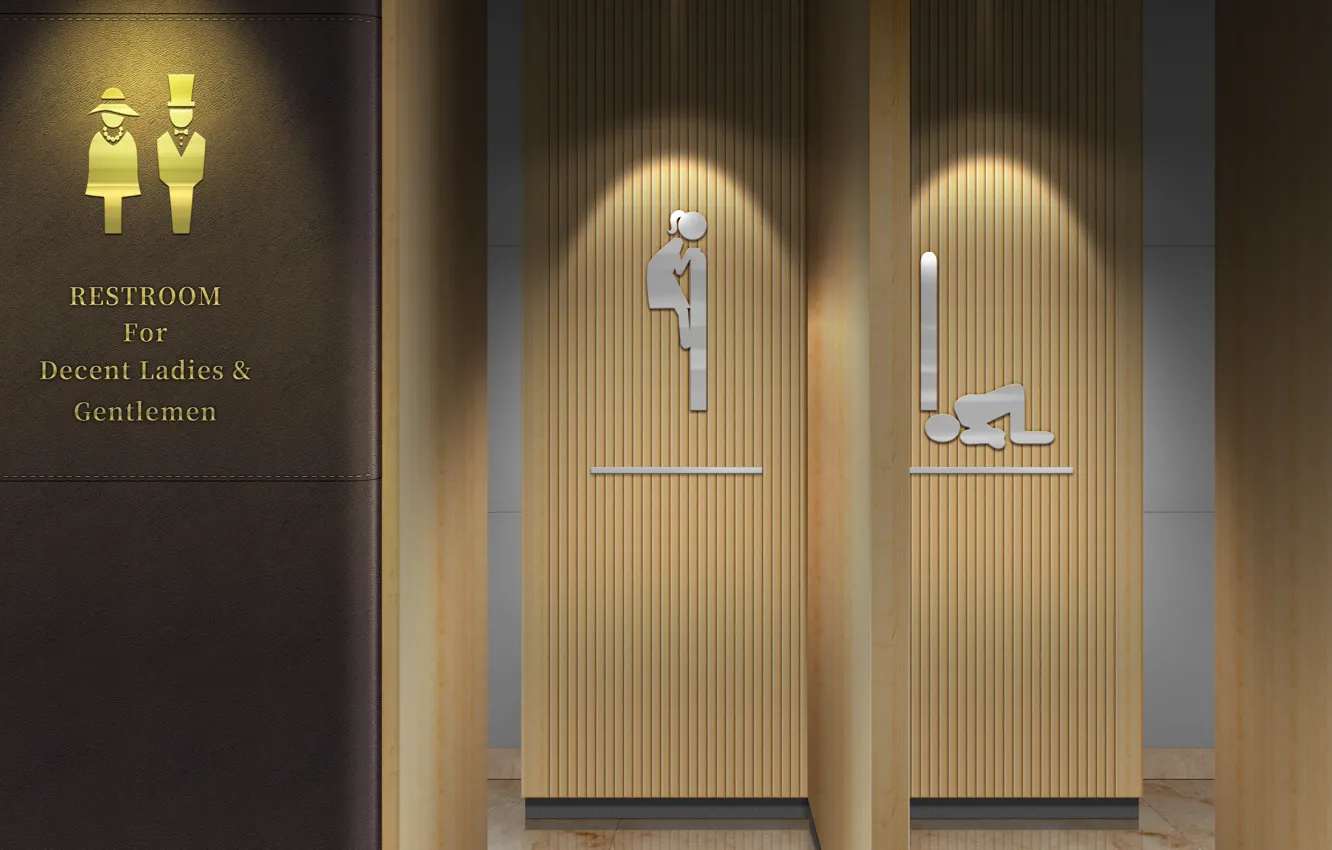 Фото обои humor, toilet, public restroom