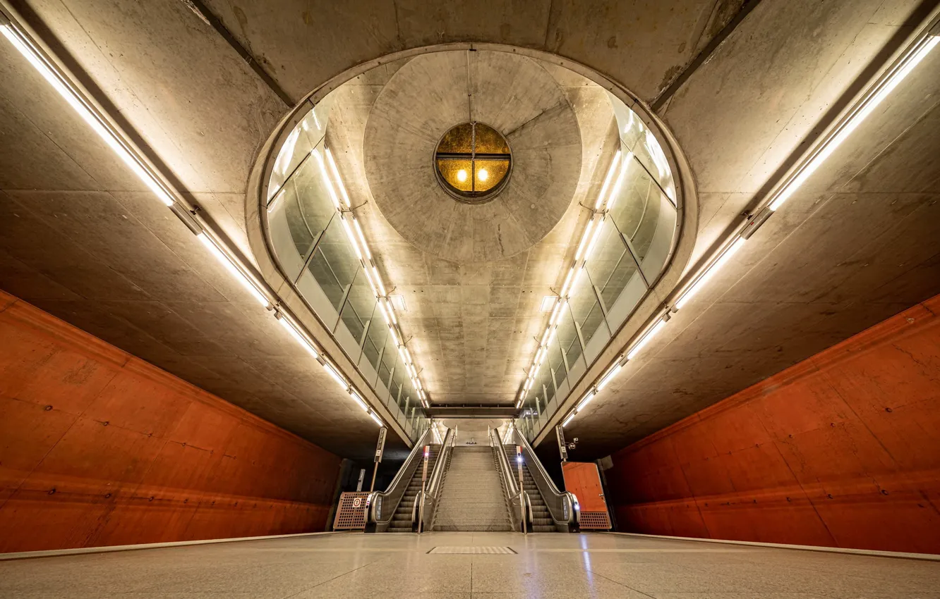 Фото обои город, метро, станция, Мюнхен