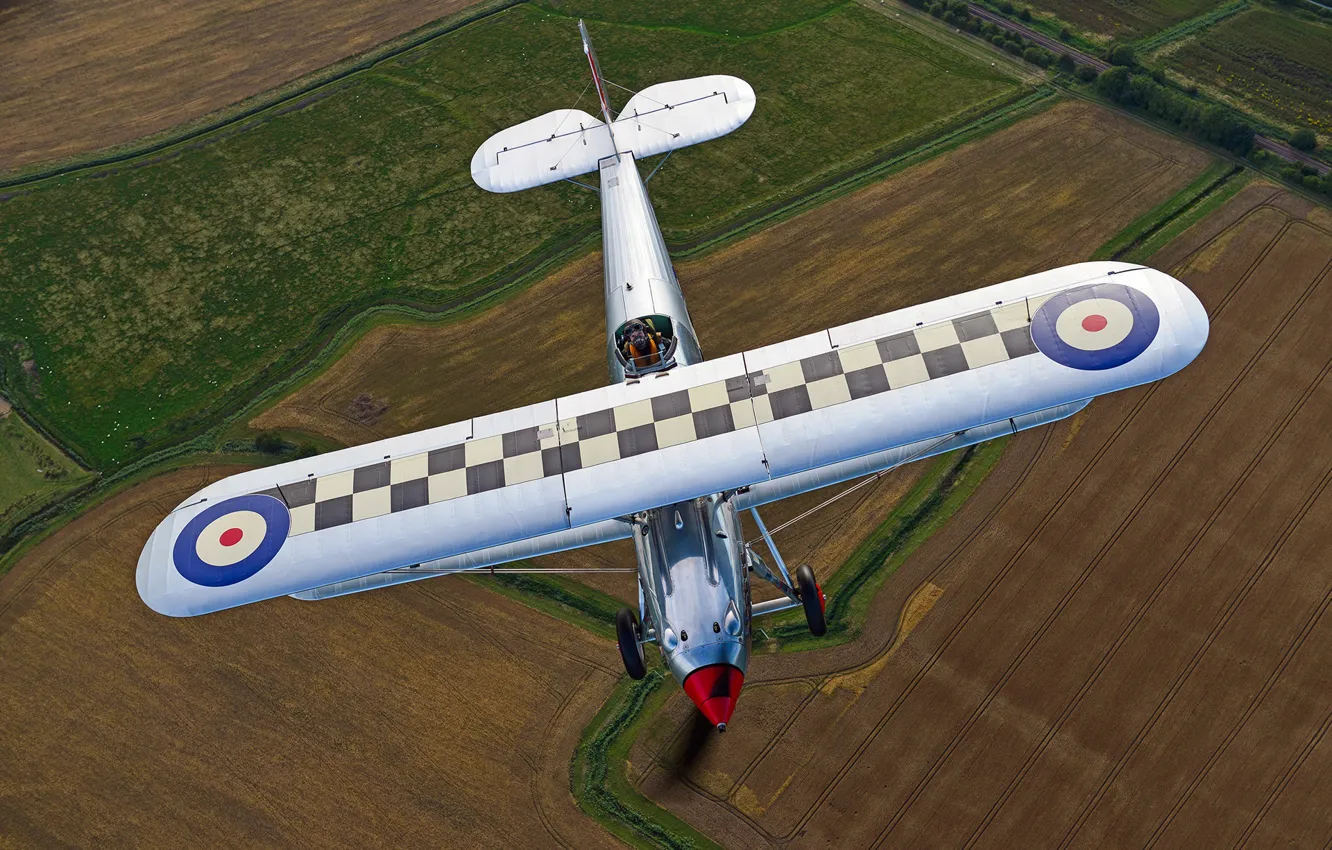 Фото обои Истребитель, Биплан, 1931, RAF, Hawker Fury