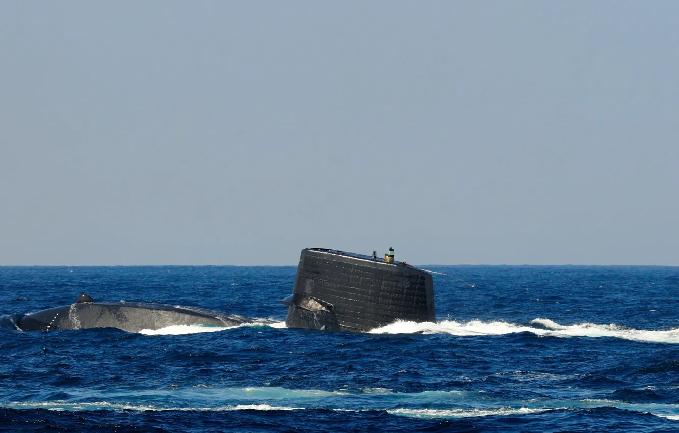 Фото обои море, подводная лодка, типа, «Харусио», SS-506