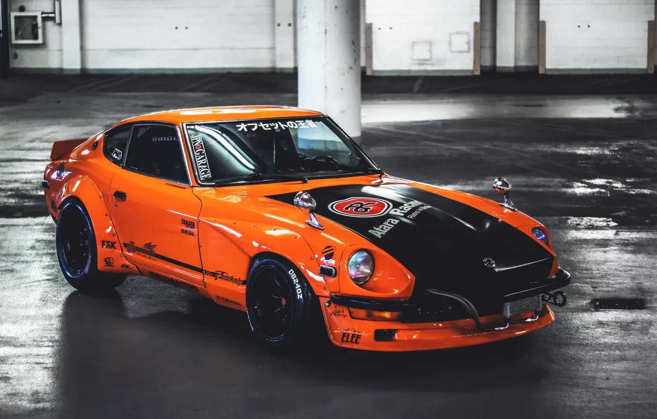 Фото обои Orange, Nissan, 240z, Datsun
