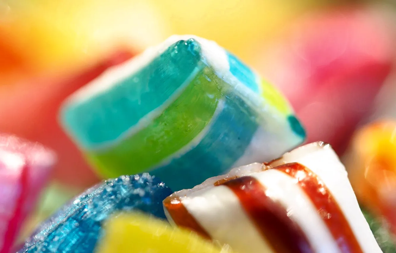 Фото обои цветные, конфеты, сладости