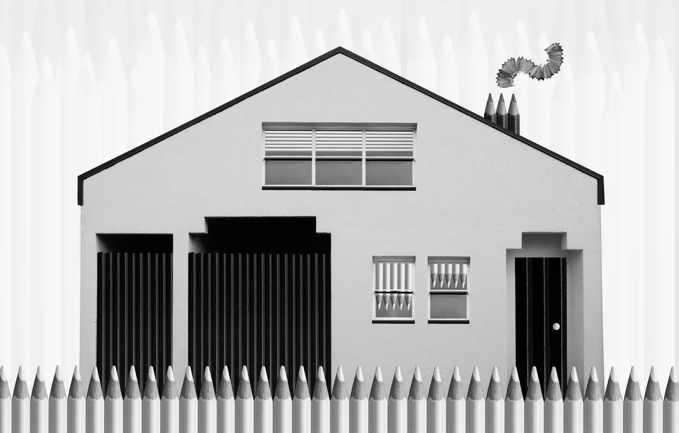 Фото обои дом, карандаши, The Pencil House