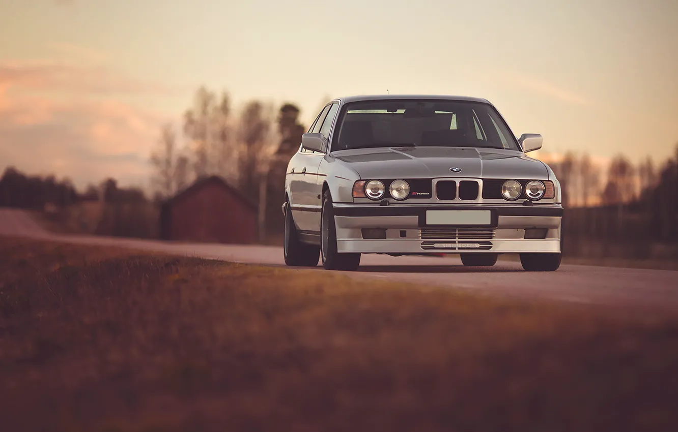 Фото обои Дорога, BMW, БМВ, E34, Alpina, B10, Bi-turbo