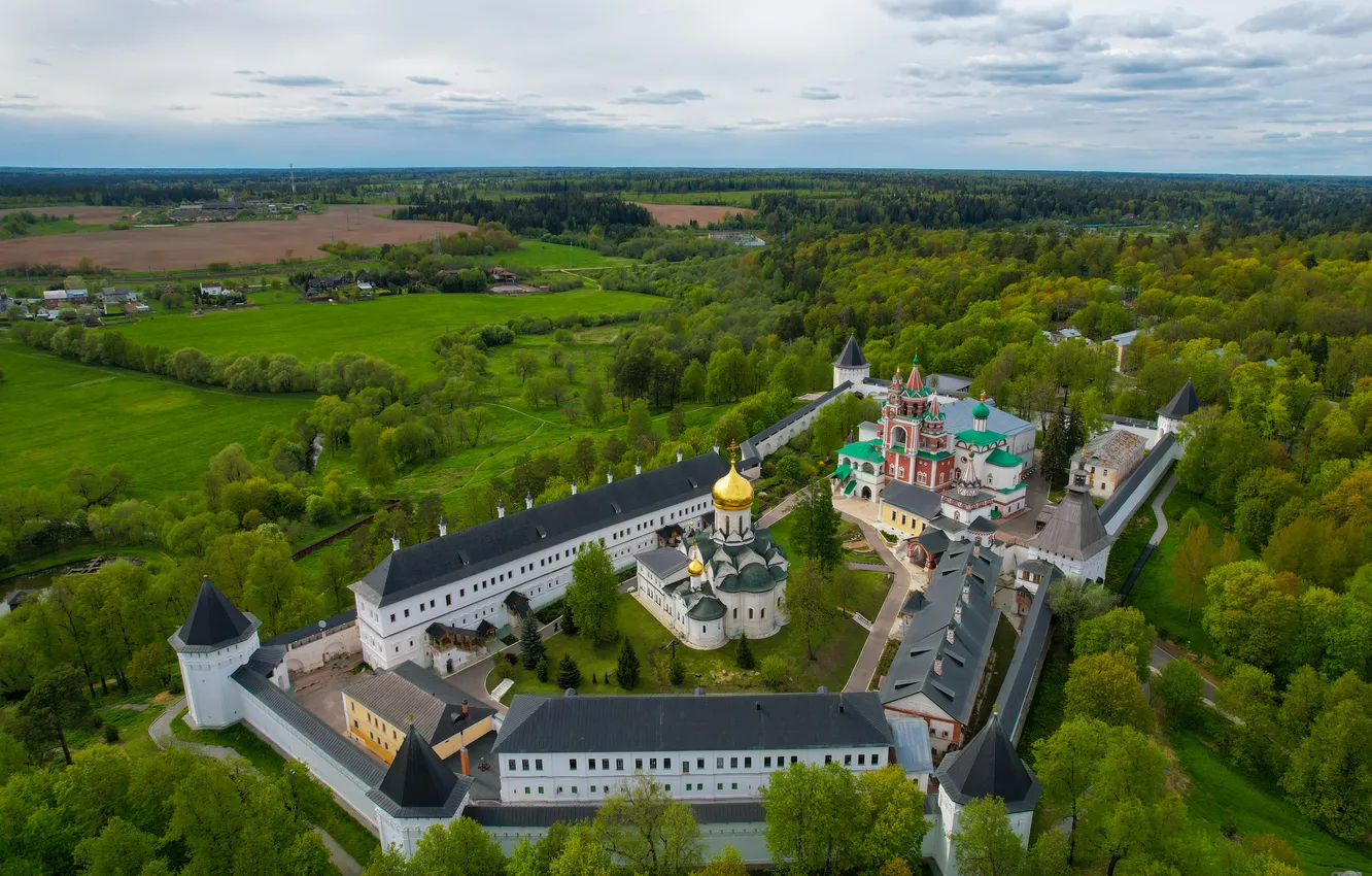 Фото обои green, trees, nature, dome, construction