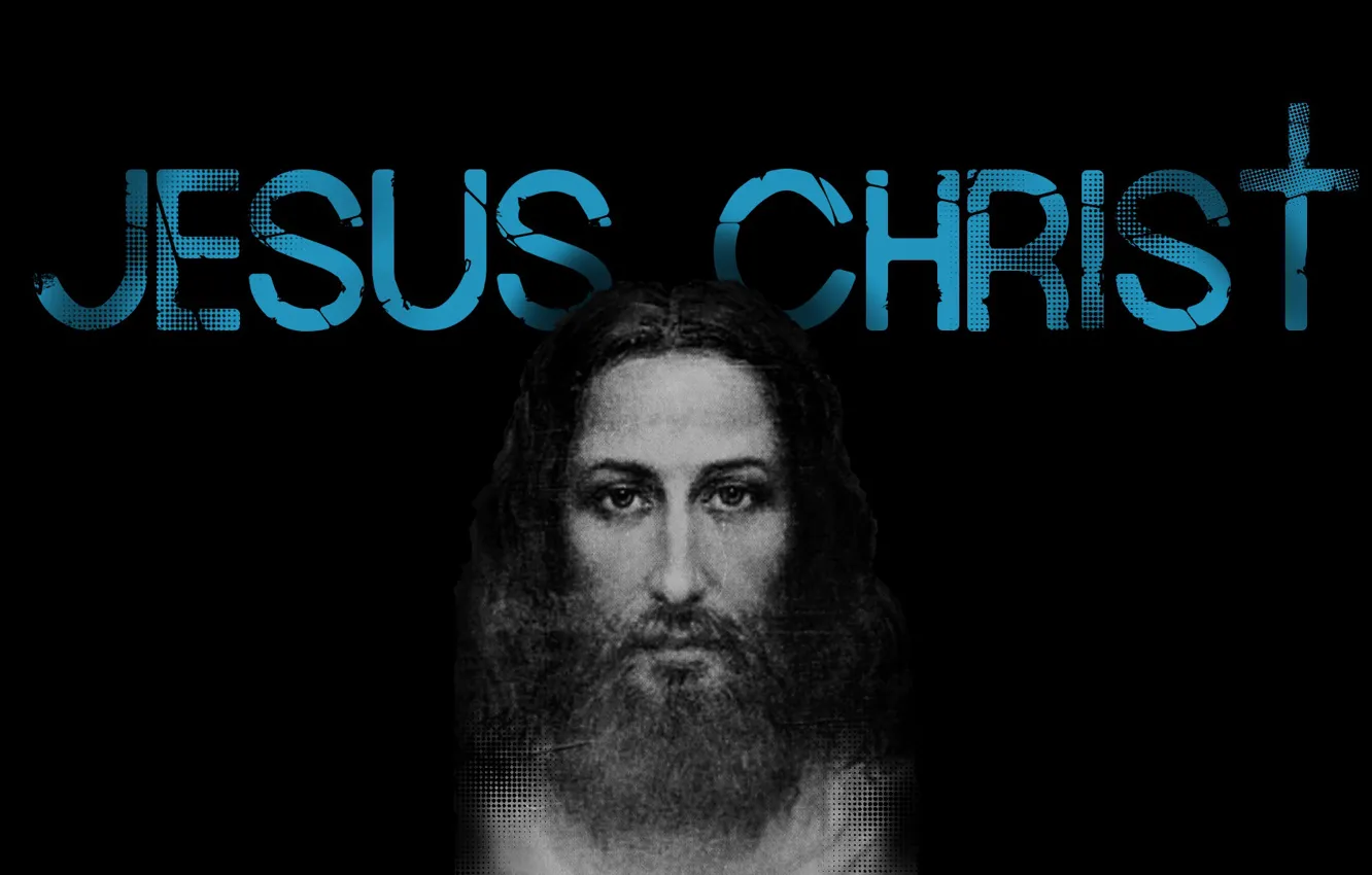 Фото обои desktop, black, jesus christ, jesus, shroud
