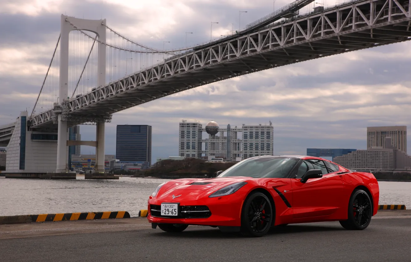 Фото обои Corvette, Chevrolet, шевроле, Coupe, корвет, Stingray, JP-spec, 2014
