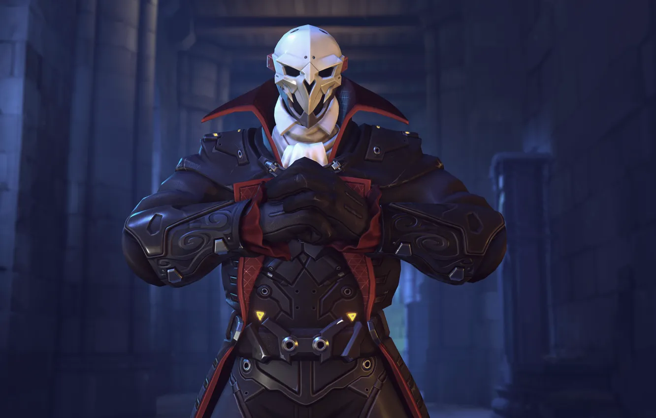 Фото обои маска, Overwatch, Halloween Terror, Reaper Dracula Character Skin