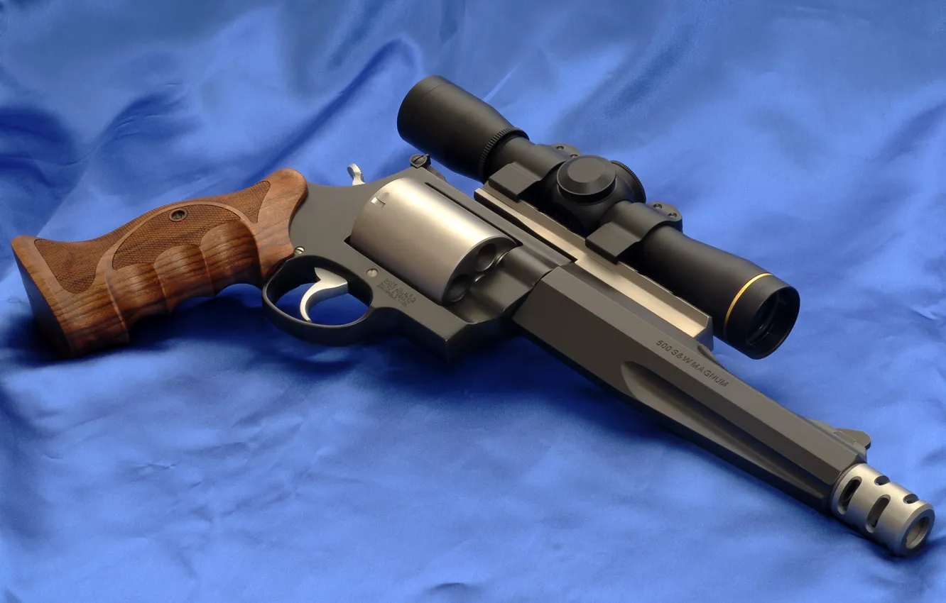 Фото обои Оружие, Gun, Полотно, Револьвер, Model 500, Smith & Wesson, Смит Вессон, Модель 500