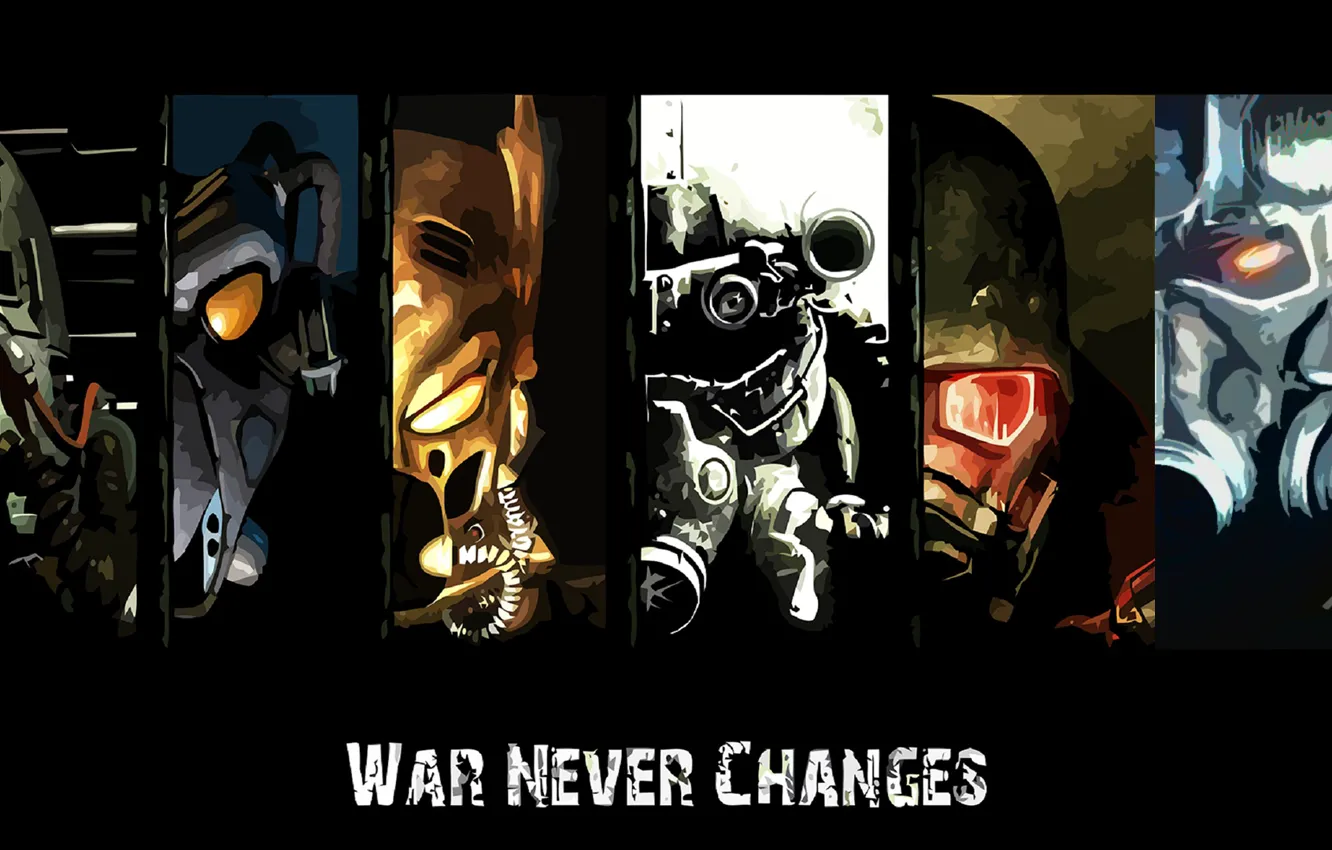 Фото обои Fallout, Fallout 3, Fallout: New Vegas, Fallout 4, war never changes, Fallout 2