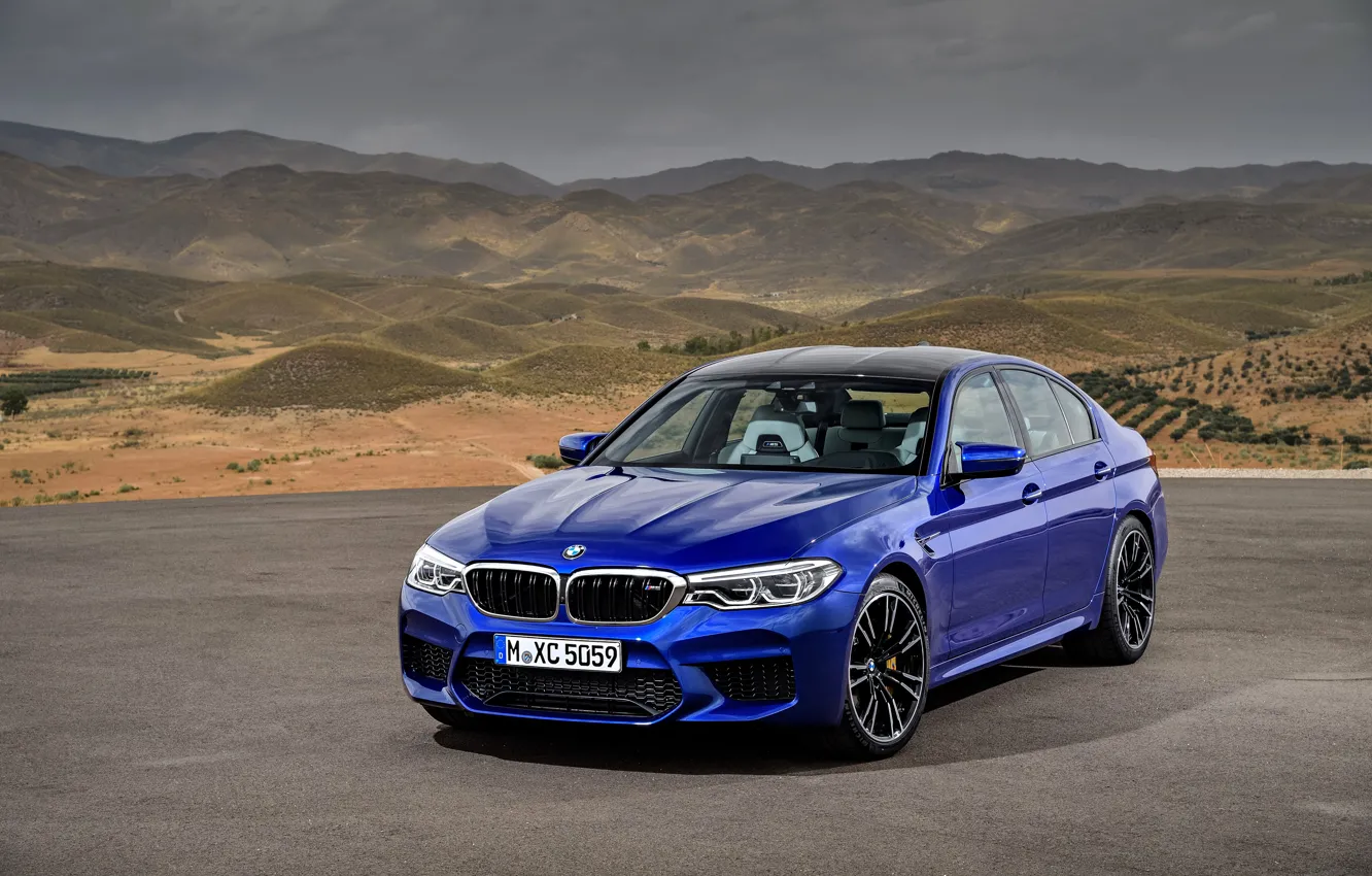 Фото обои синий, BMW, седан, BMW M5, 2017, M5, F90