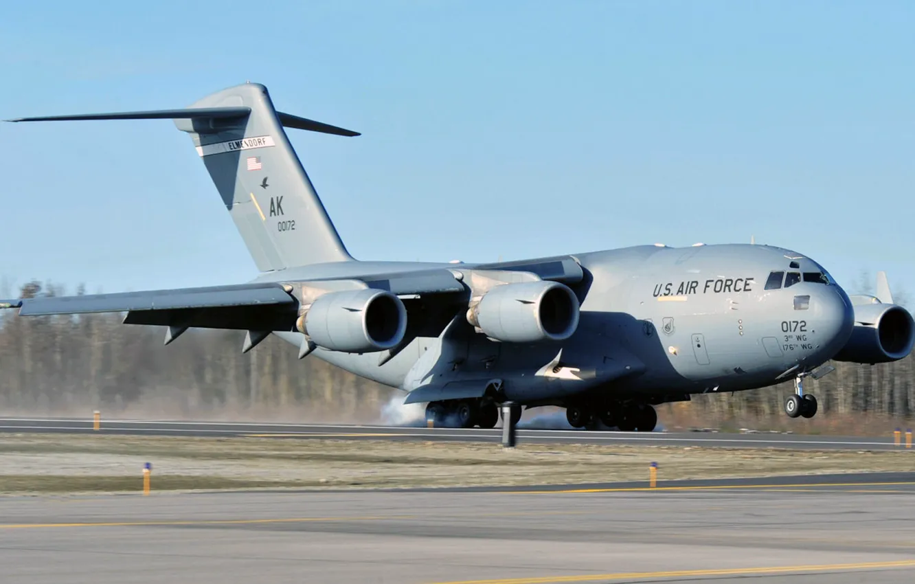 Фото обои Boeing, военно-транспортный самолёт, C-17, McDonnell Douglas, Globemaster III, американский стратегический