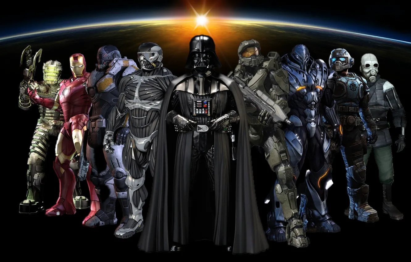 Фото обои Star Wars, Crysis, Darth Vader, Halo, Space, Half Life, Hunter, Dead Space
