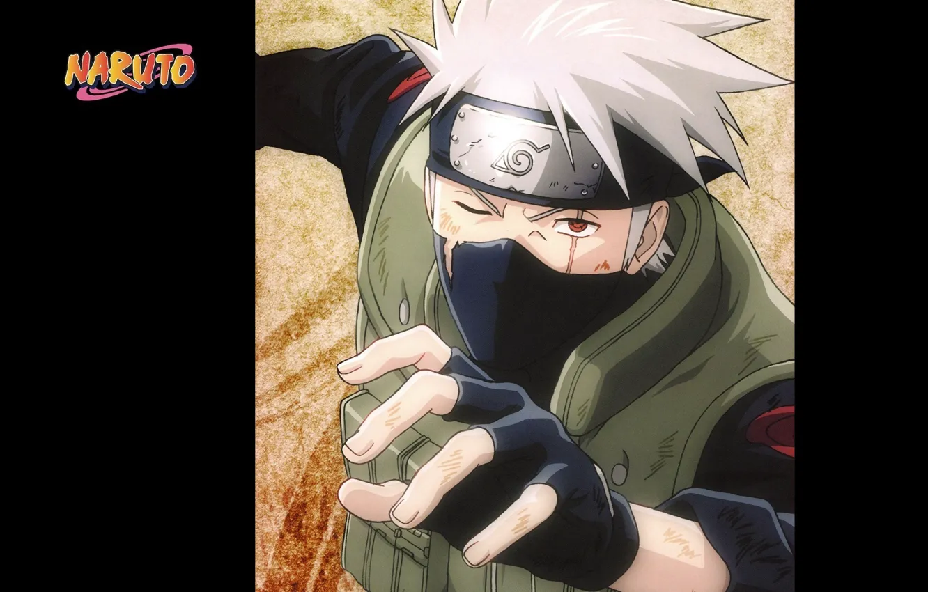 Фото обои рука, перчатки, повязка, Naruto, шрам, жилет, sharingan, ninja