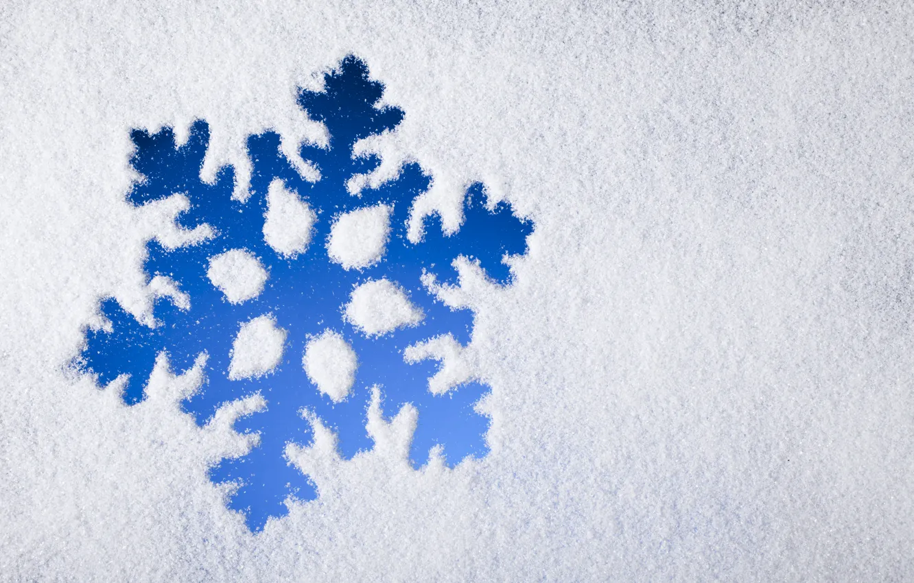 Фото обои зима, снег, blue, снежинка, winter, snow