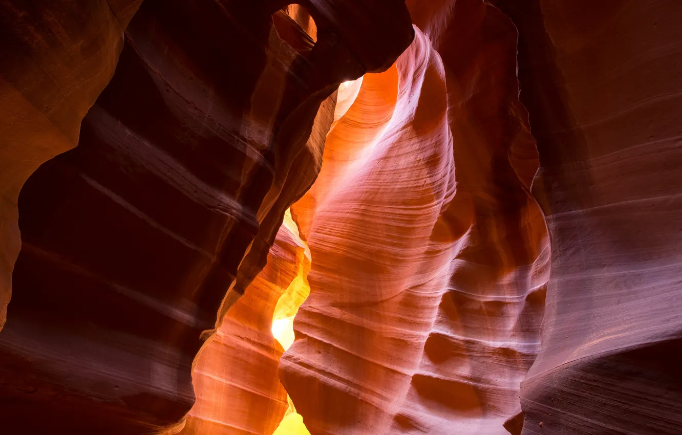 Фото обои свет, Аризона, ущелье, США, каньон Антилопы