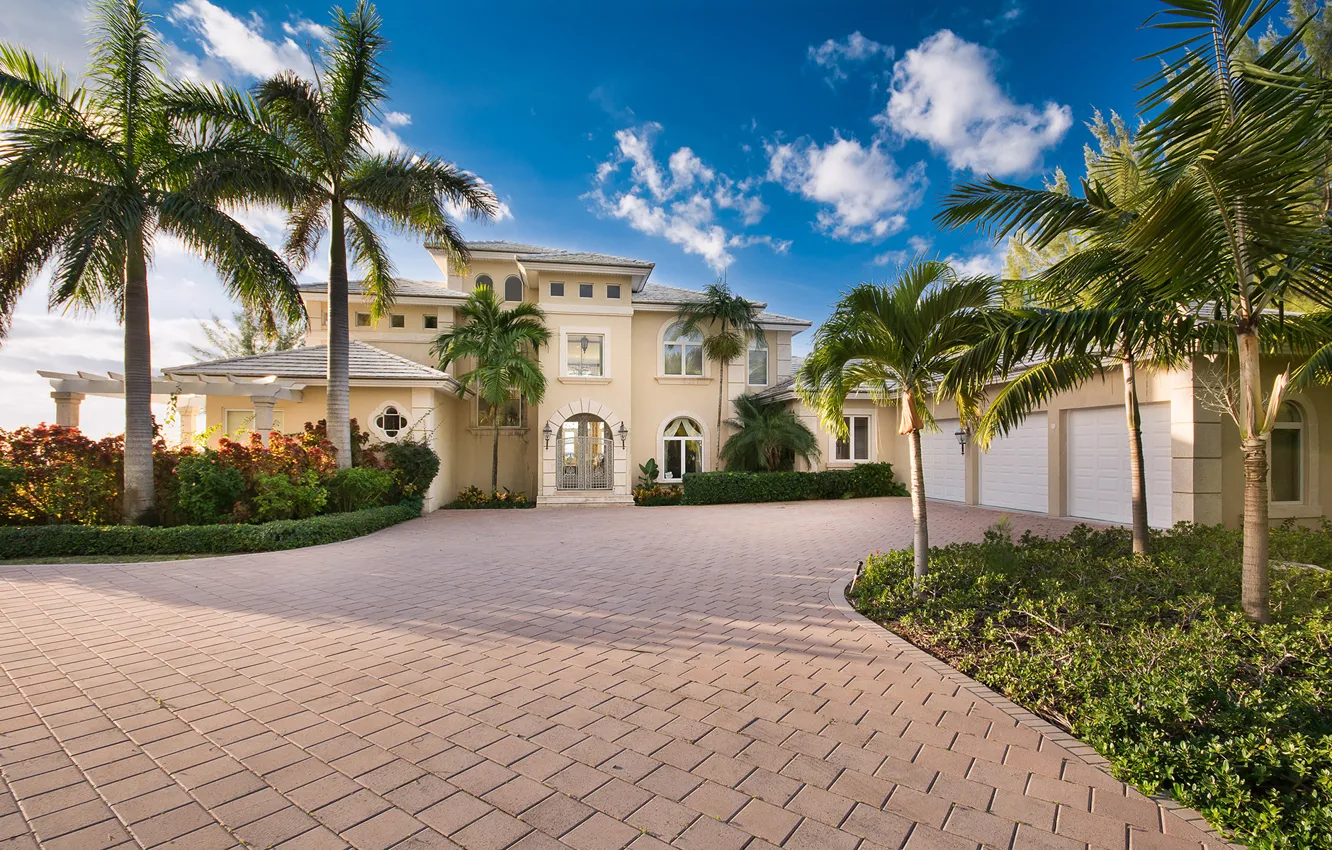 Фото обои house, home, villa, luxury, bahamas, palm