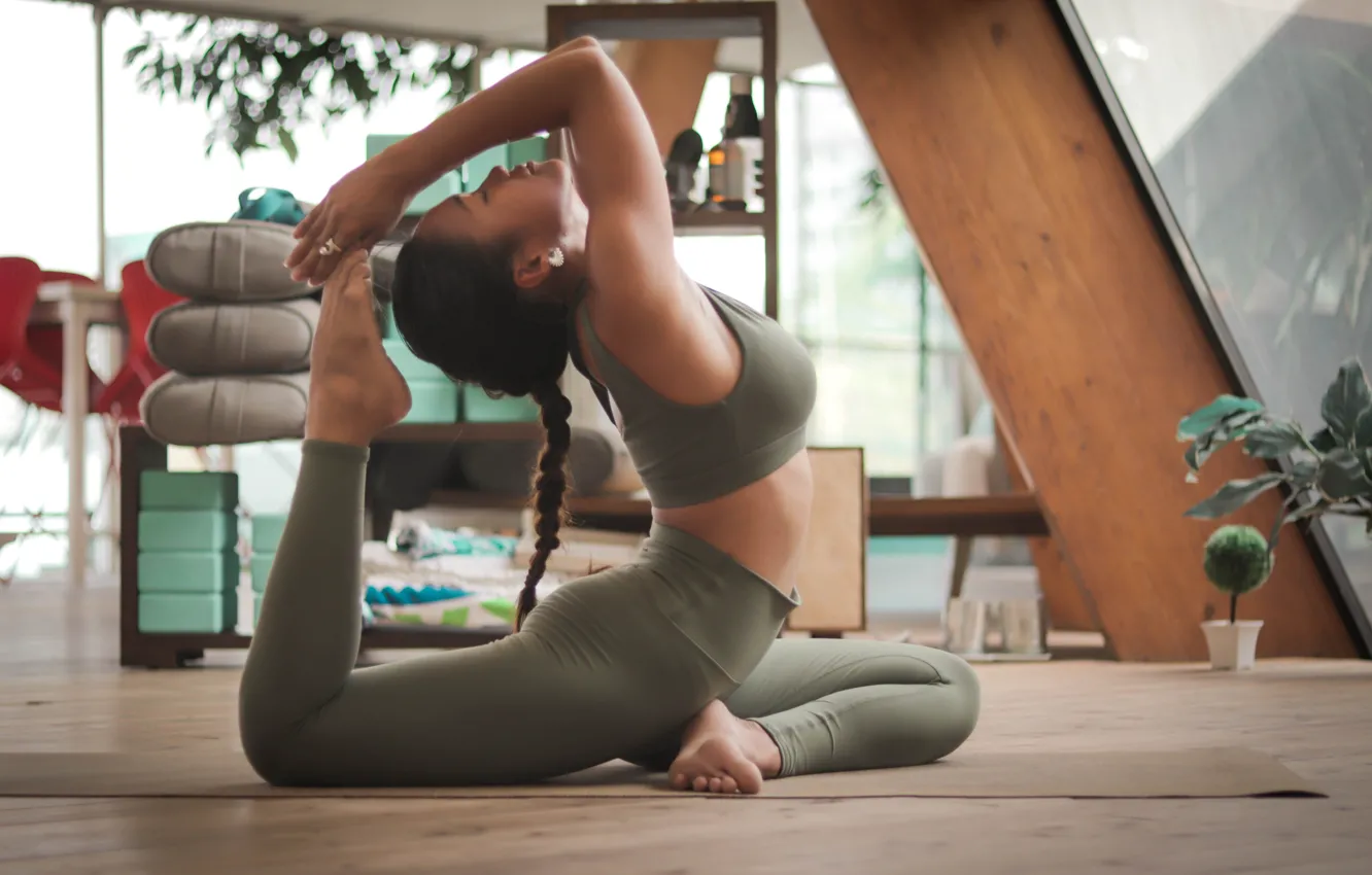 Фото обои Girl, Stretch, Women, Sport, Yoga, Workout, Carl Barcelo