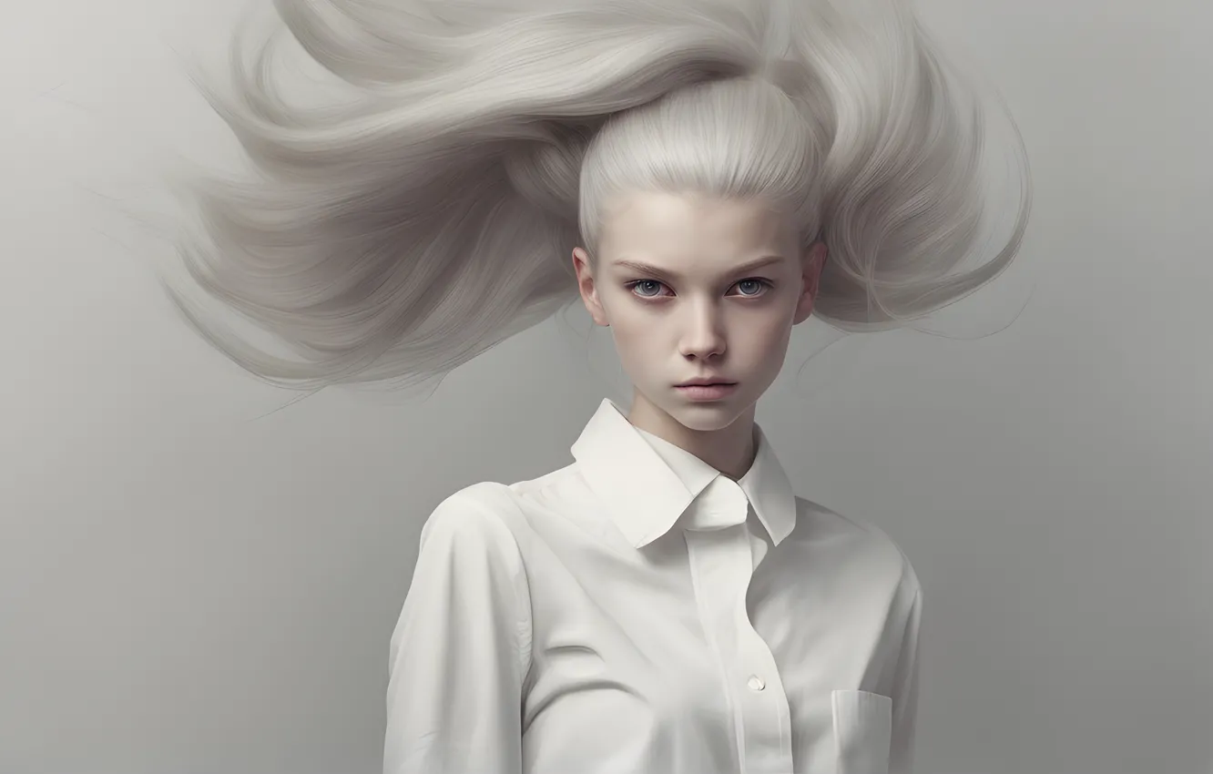 Фото обои girl, blonde, portrait, ai art