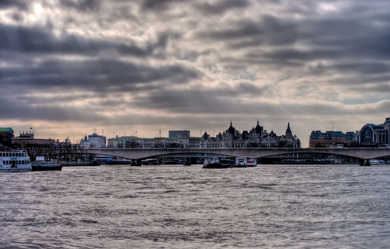 Фото обои Англия, Лондон, London, England, thames, Waterloo Bridge
