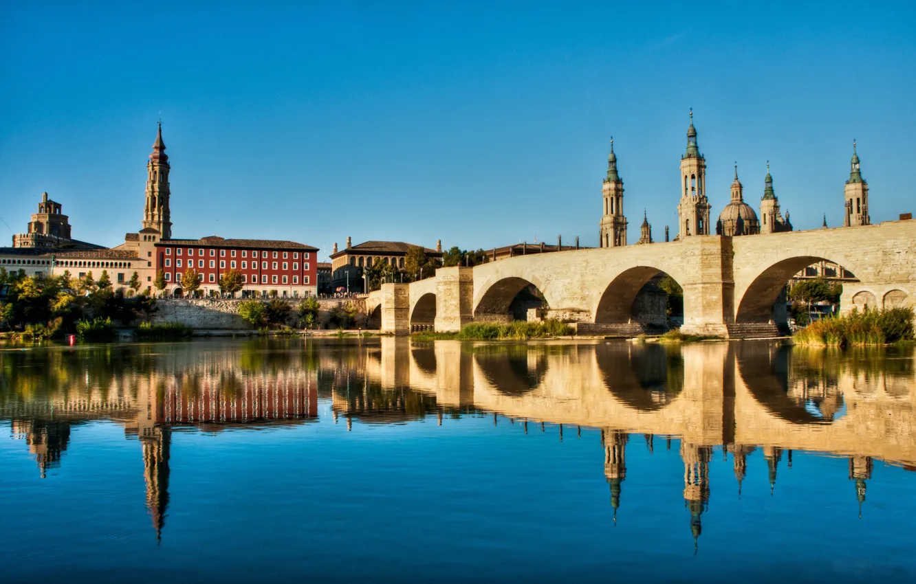 Фото обои мост, Испания, Zaragoza, Сарагоса