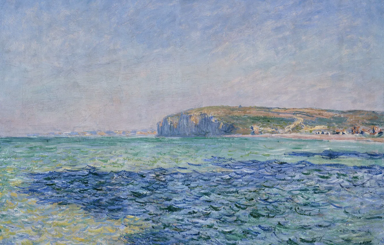 Фото обои пейзаж, картина, Клод Моне, Тени на Море в Пурвиле