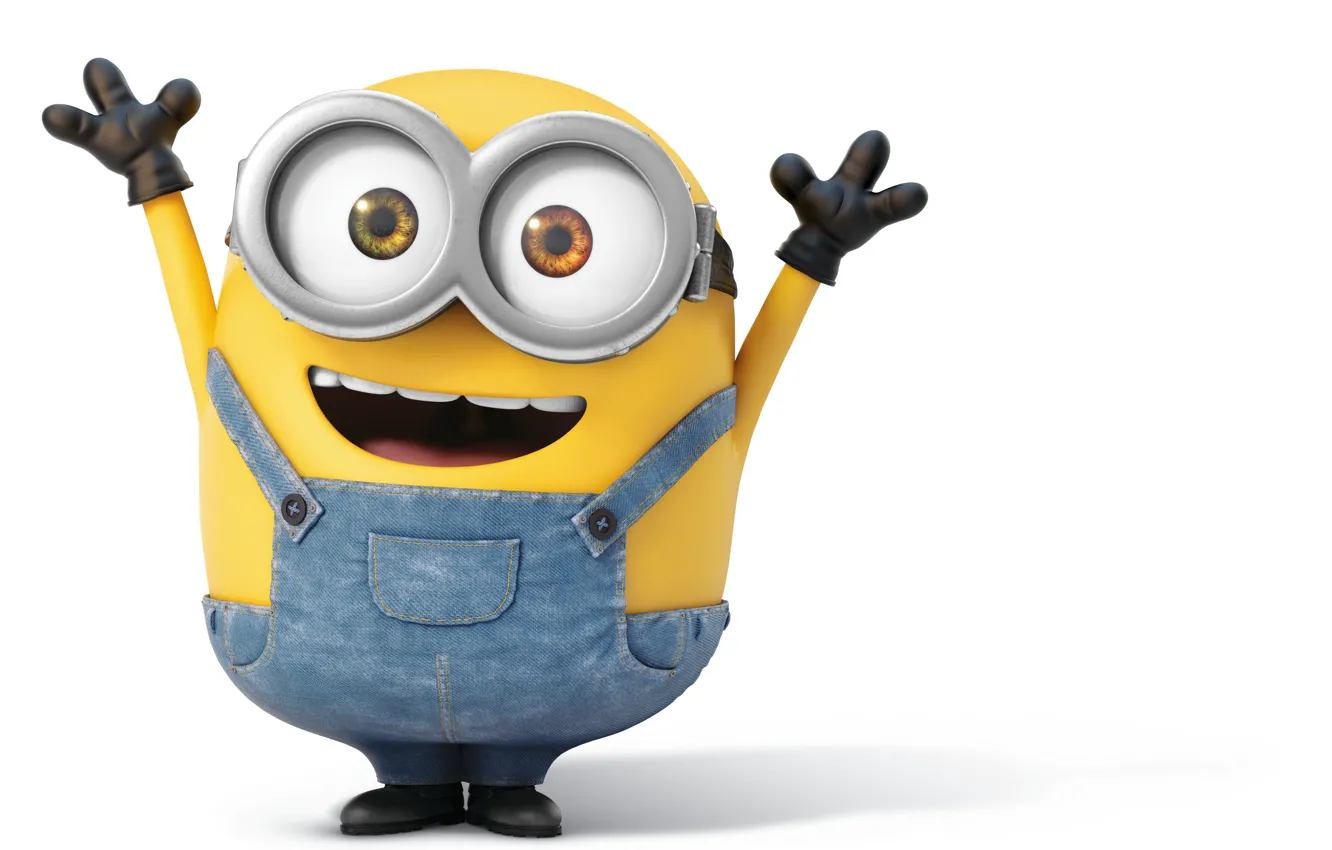 Фото обои happy, look, minions, Bob