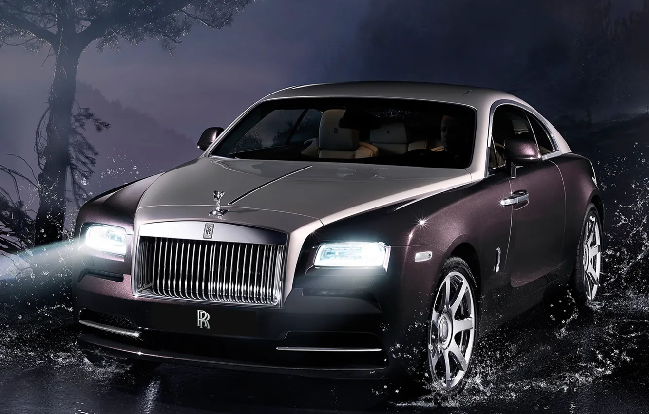 Фото обои машина, Rolls-Royce, передок, роллс-ройс, Wraith, райт