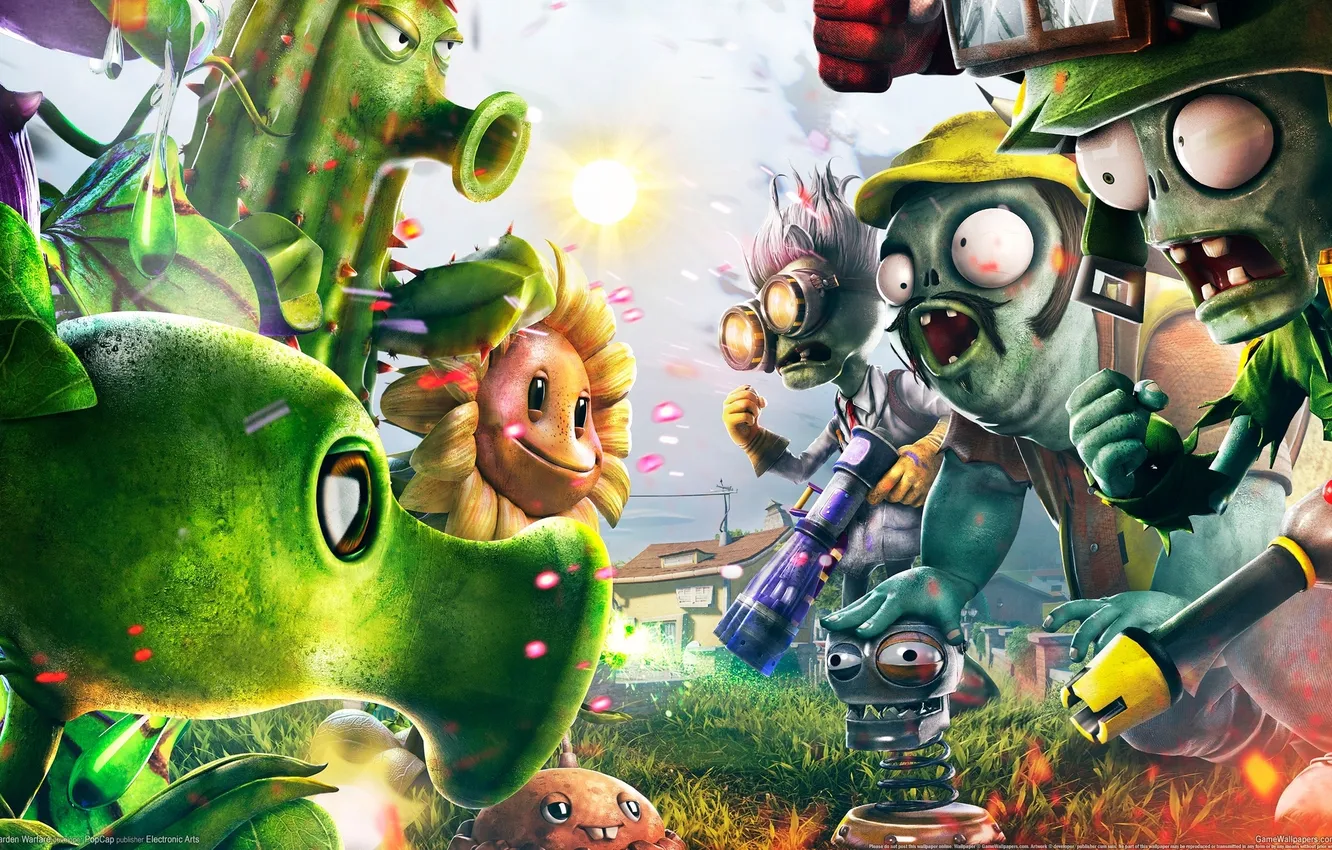 Фото обои Electronic Arts, Plants, PopCap, Zombies, Plants vs. Zombies:Garden Wafare