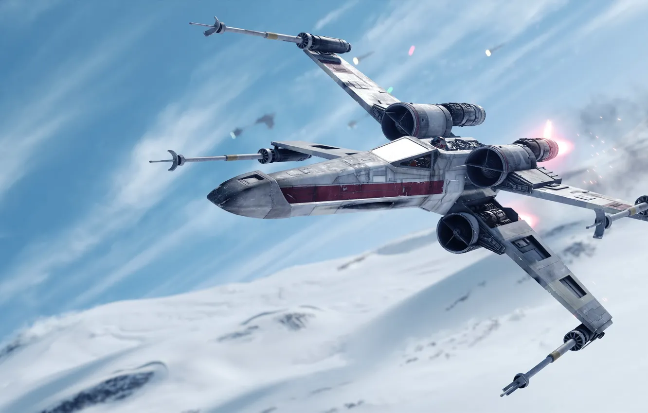 Фото обои игры, Electronic Arts, DICE, X-Wing, Хот, star wars battlefront, Hoth, Walker Assault