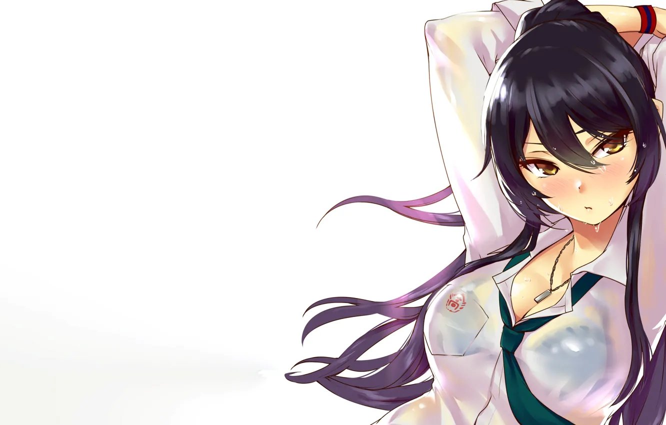 Фото обои girl, sexy, cleavage, long hair, boobs, anime, beautiful, pretty