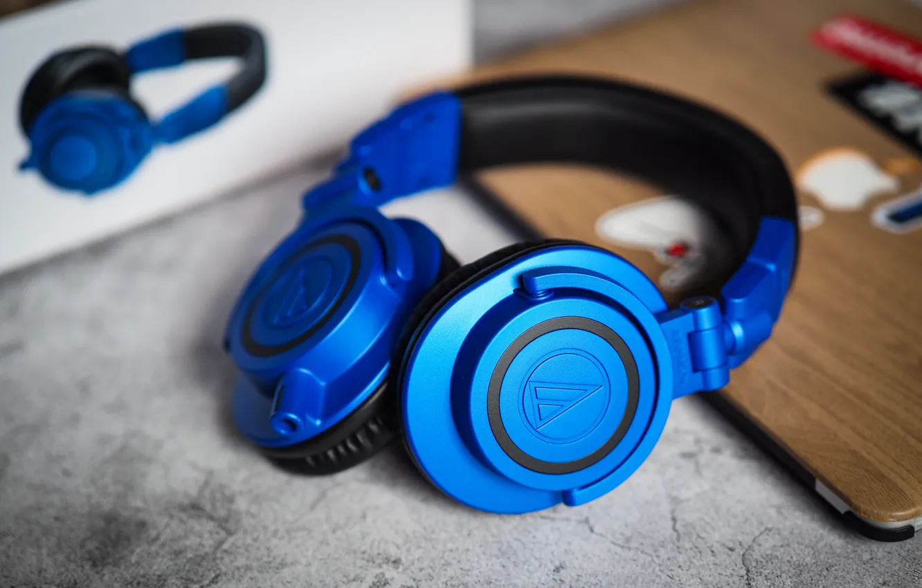 Фото обои макро, наушники, ATH-M50xBB