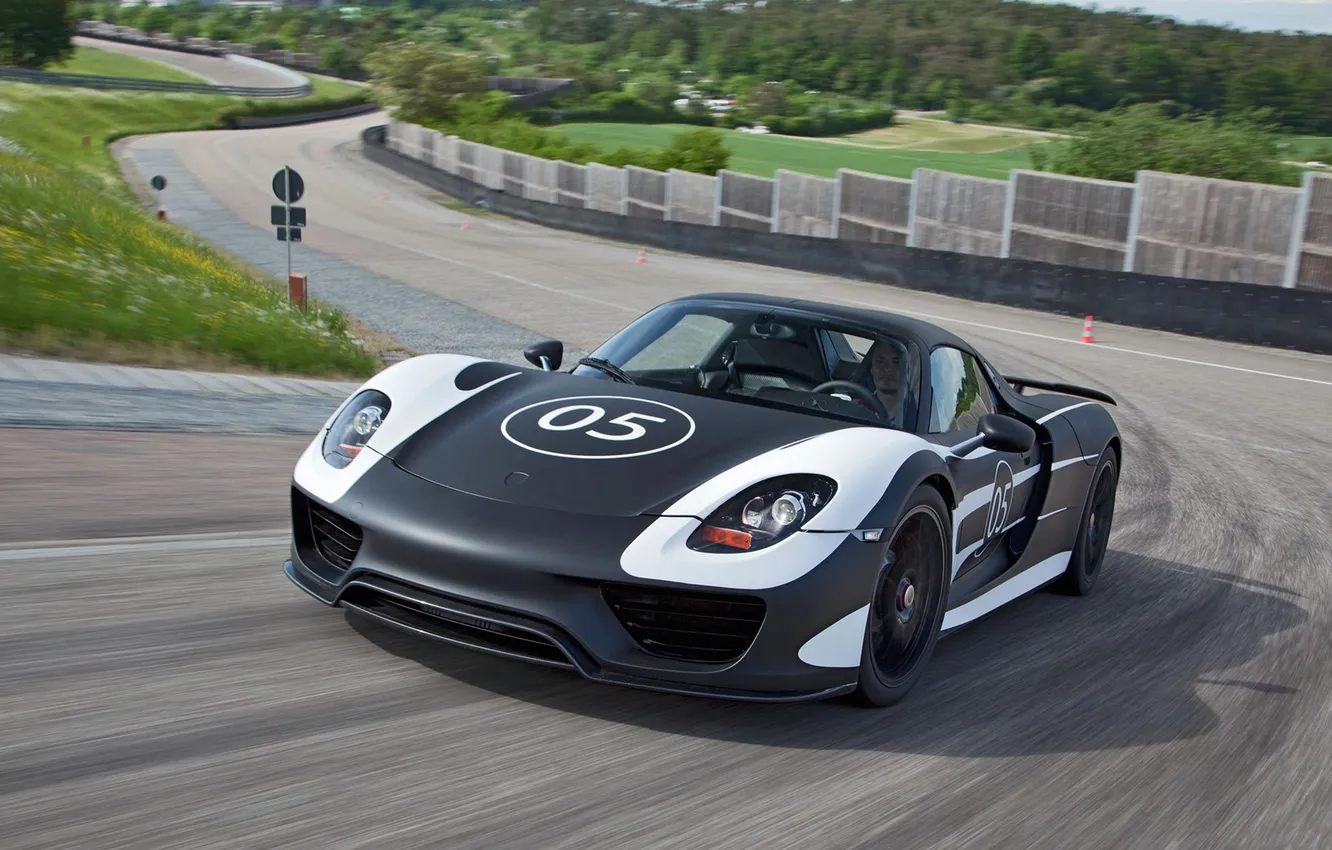 Фото обои Prototype, Porsche, суперкар, прототип, Порше, Spyder, 918, гоночный трек
