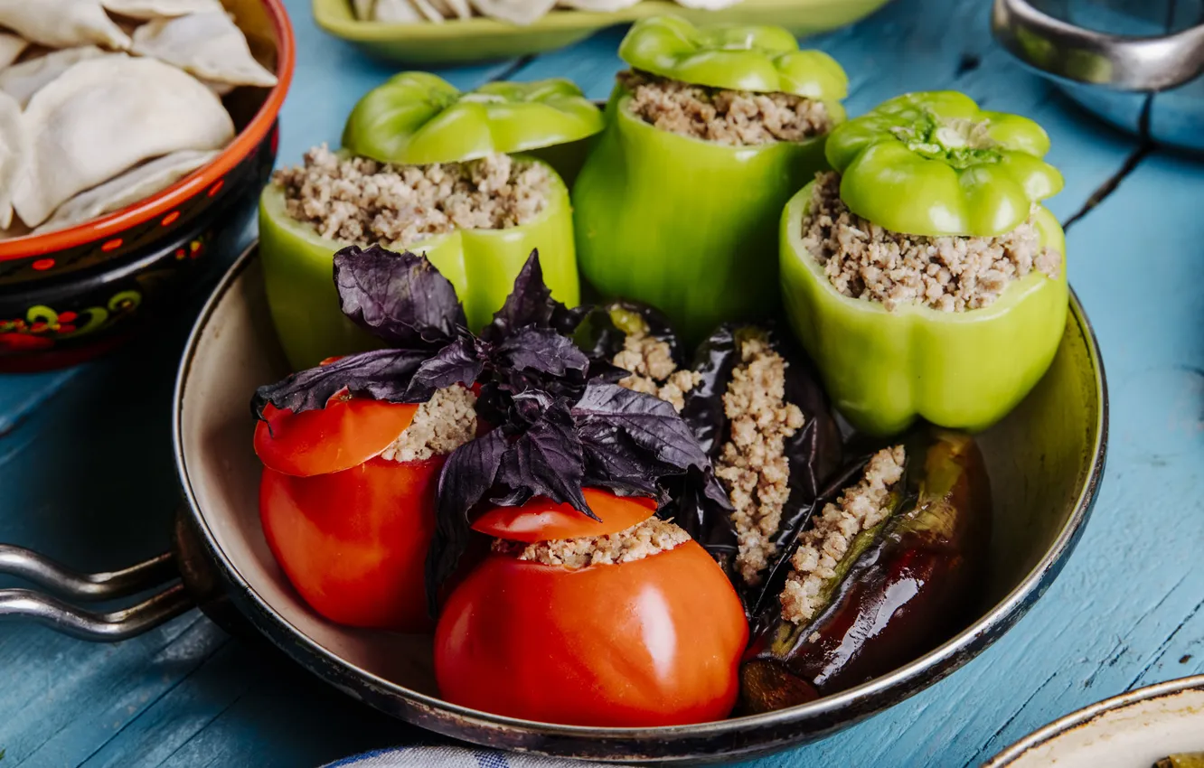 Фото обои green, bell, tomato, dolma, azerbaijani, pepp