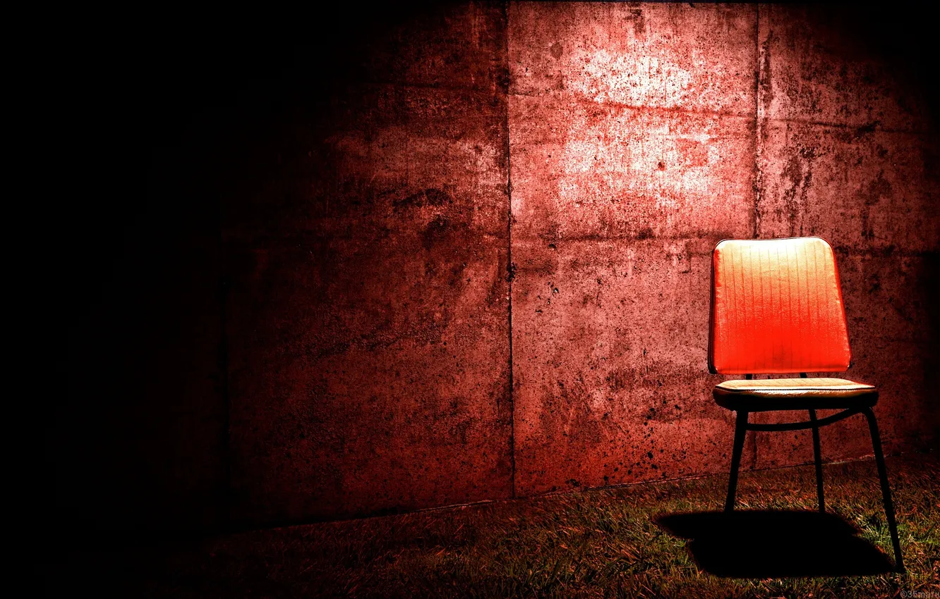 Фото обои light, red, wall, Chair