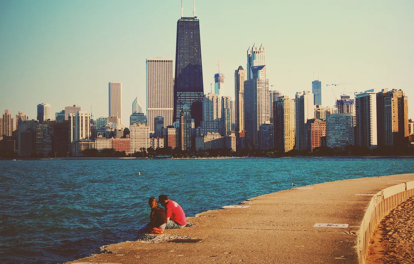 Фото обои небоскребы, чикаго, Chicago, мичиган