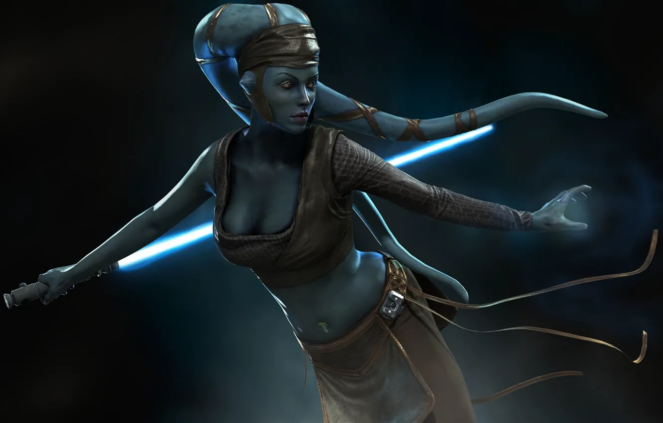 Фото обои Световой меч, Aayla Secura, Lightsaber, star wars wallpaper, aayla