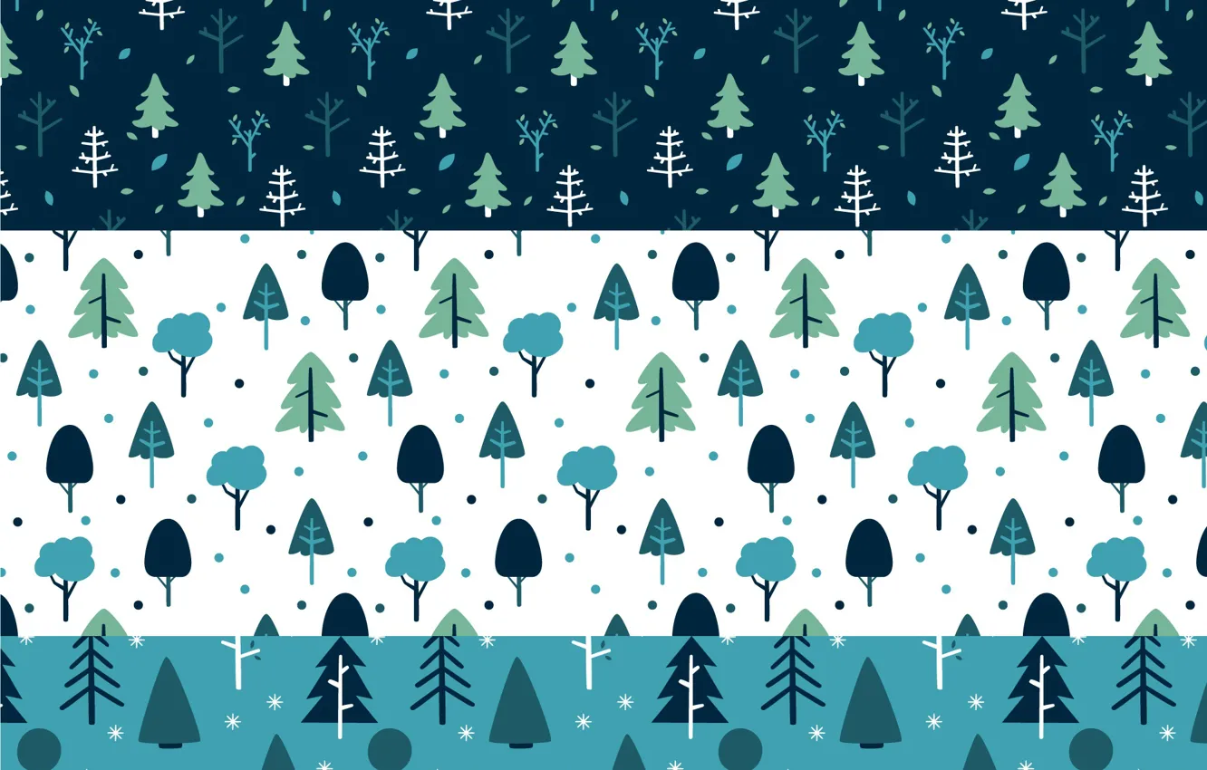 Фото обои зима, деревья, ёлки, Winter, pattern, collection