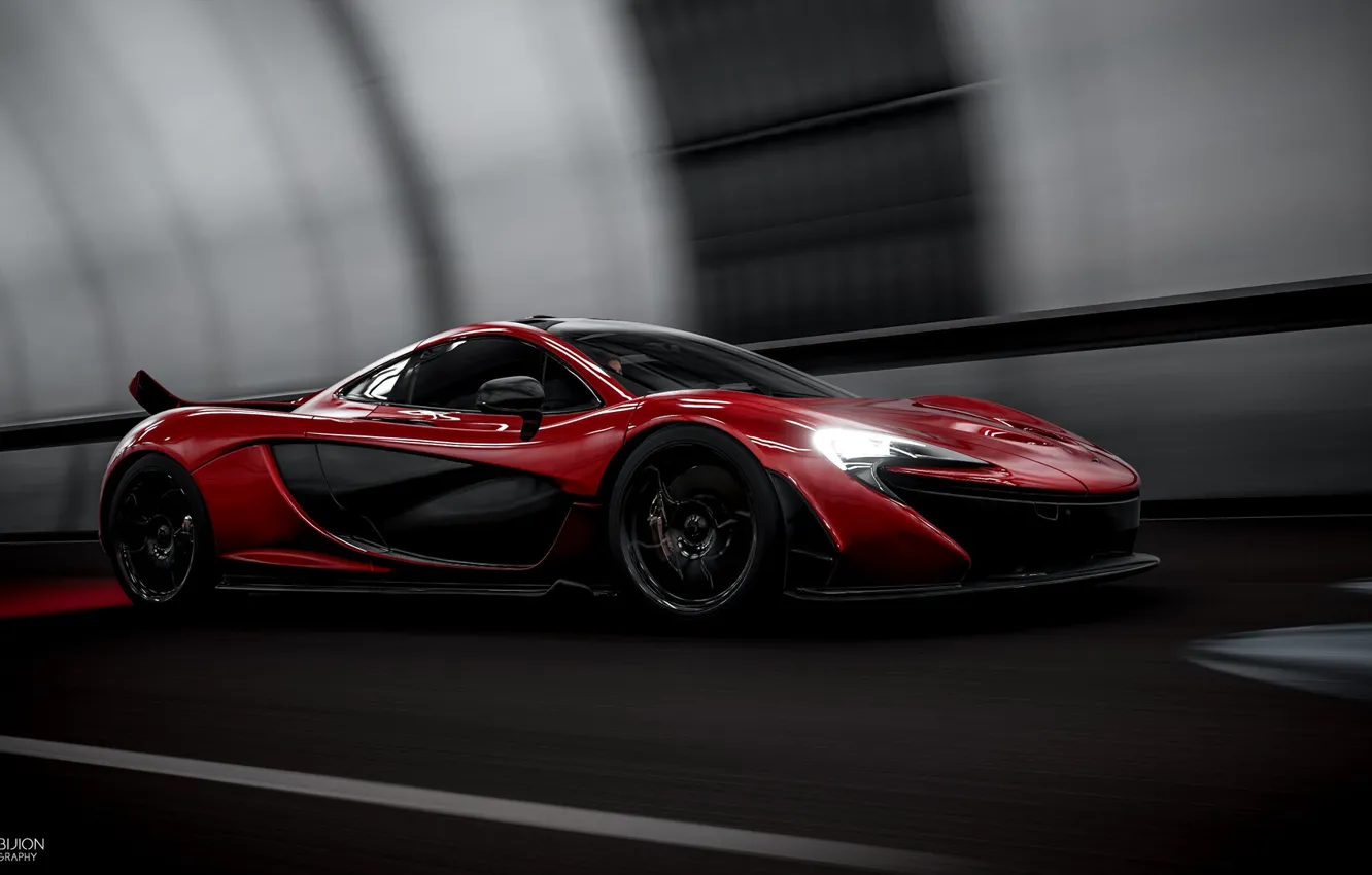 Фото обои Красный, Авто, Игра, Машина, Red, Car, Supercar, McLaren P1