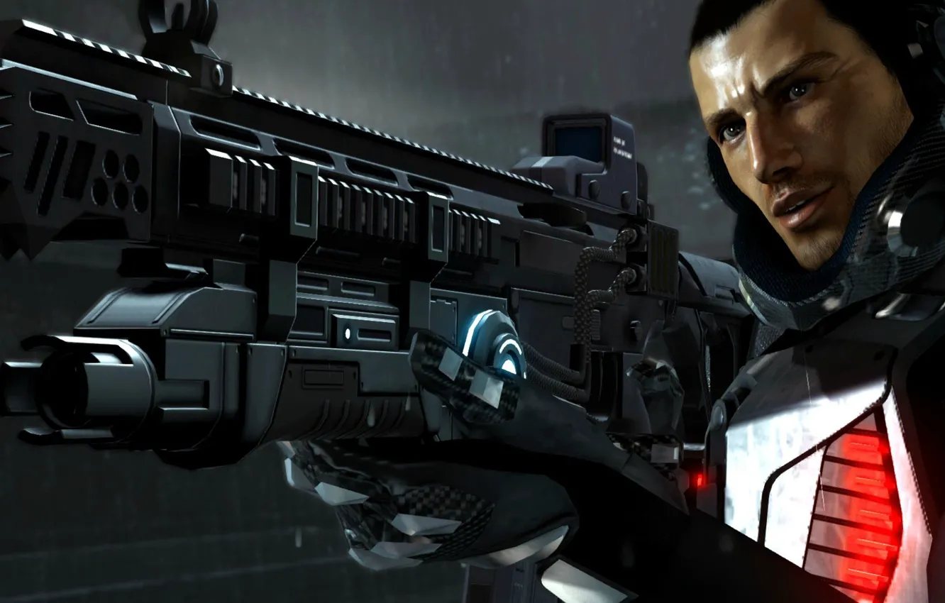 Фото обои Hero, Gun, binary domain, Solder