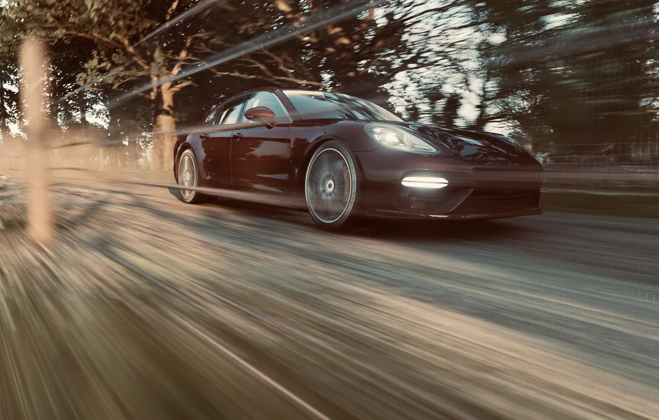 Фото обои HDR, Porsche, Panamera, Speed, UHD, 4K, Porsche Panamera Turbo S, Forza Horizon 4