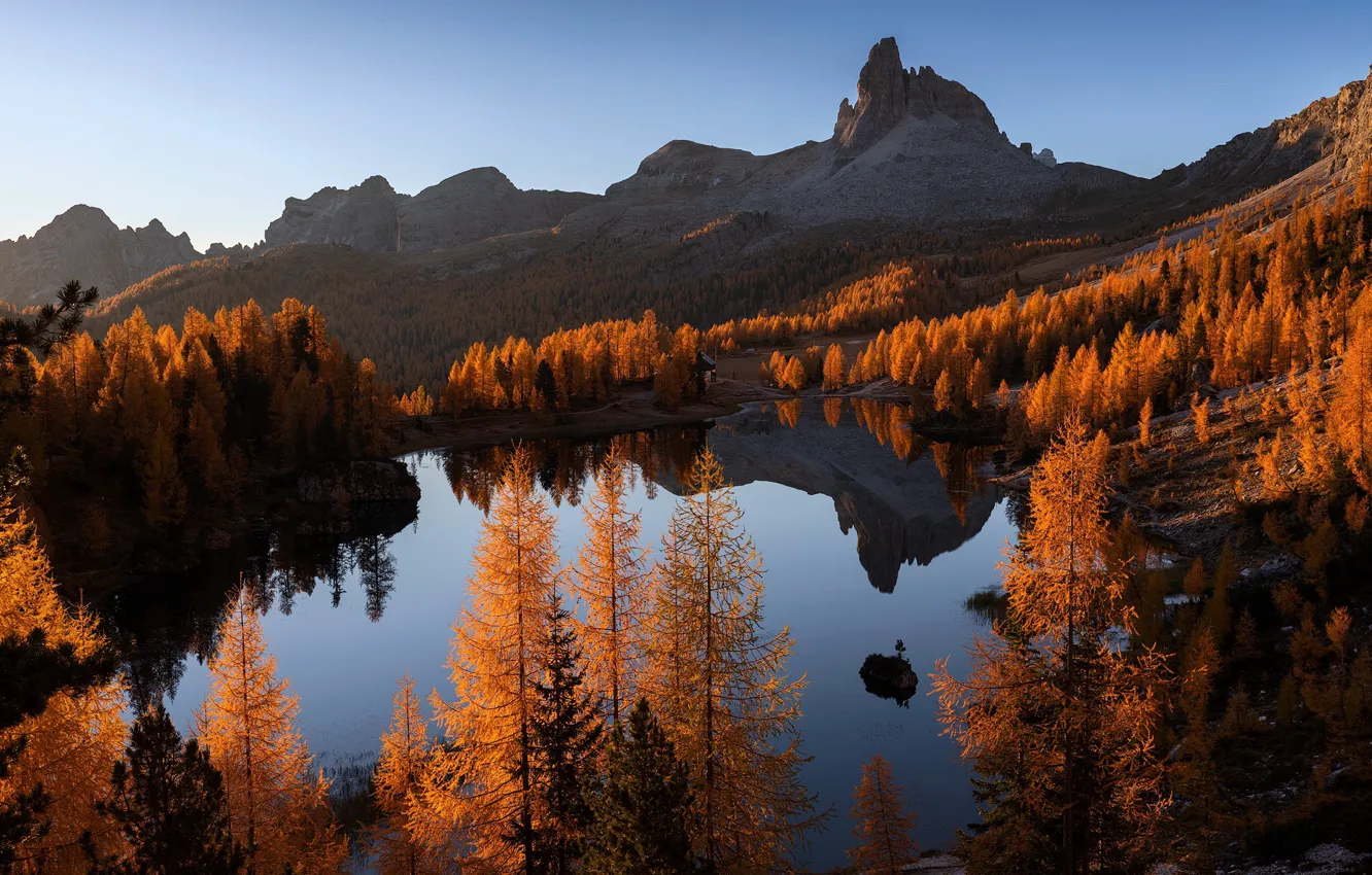 Фото обои осень, горы, природа