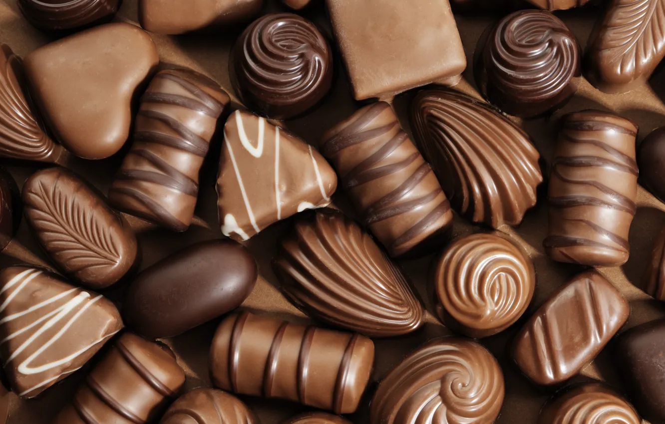 Фото обои шоколад, конфеты, сладости, кондитерские изделия