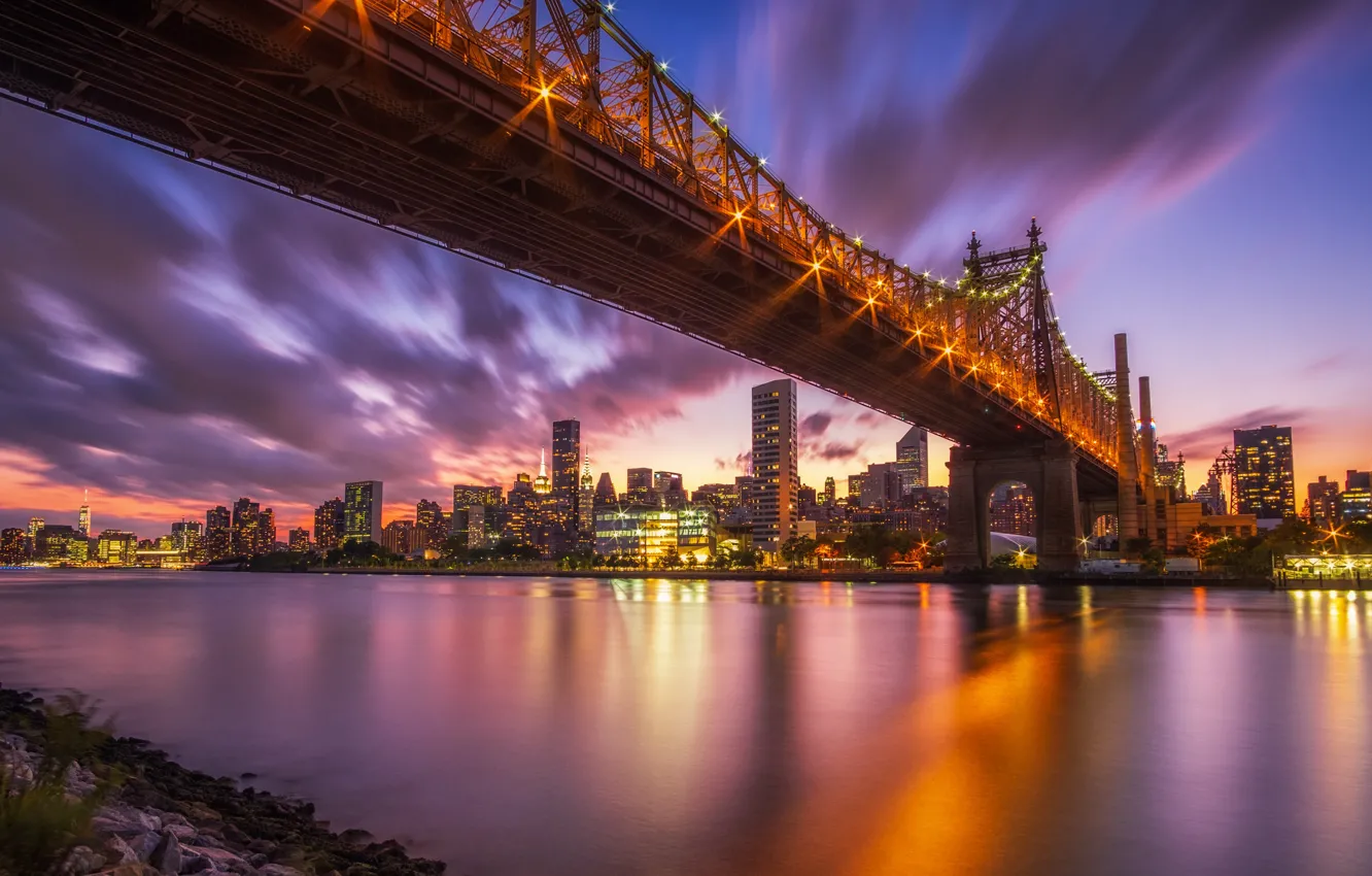 Фото обои Нью-Йорк, США, Мост Куинсборо