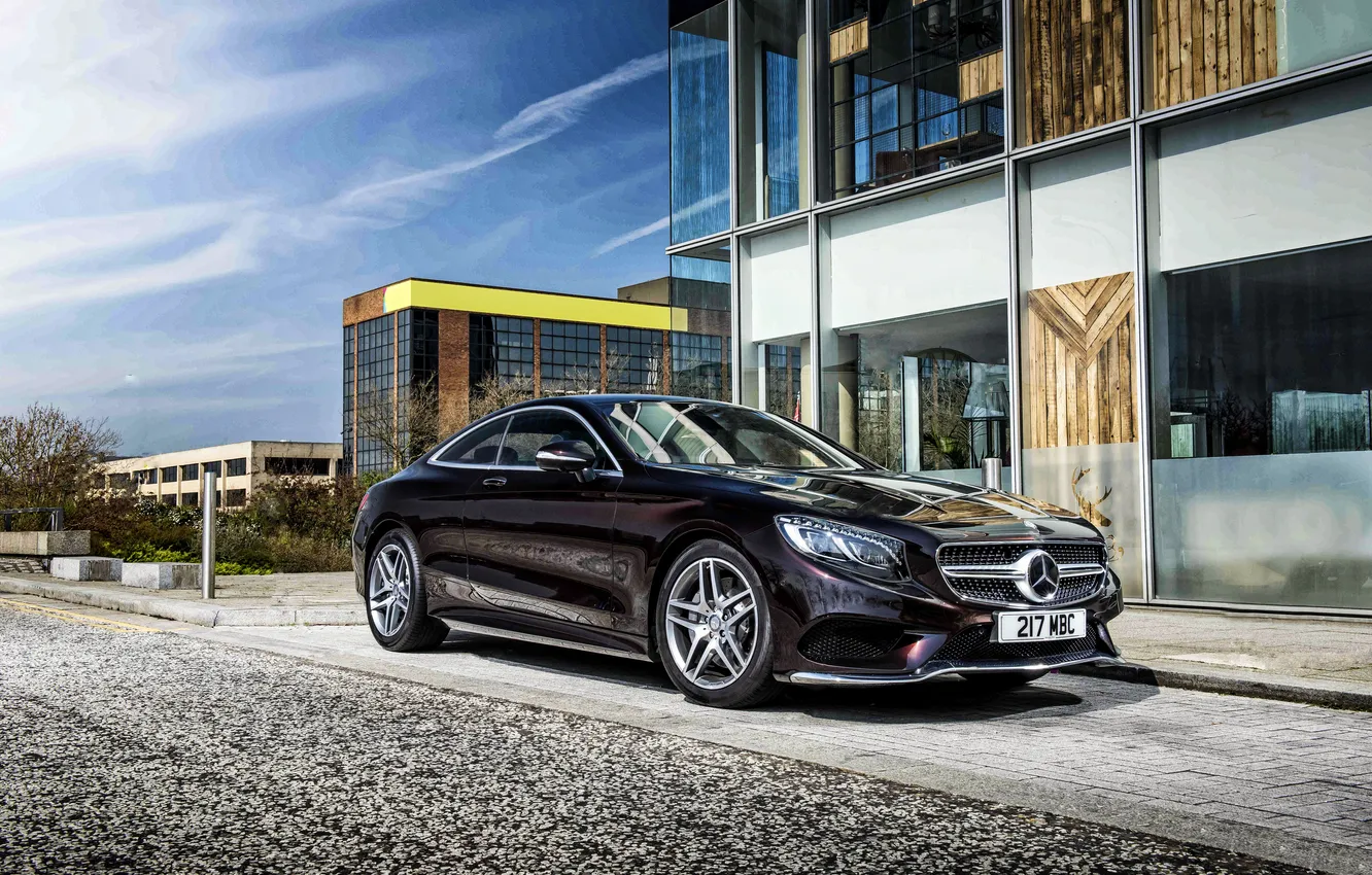 Фото обои Mercedes-Benz, мерседес, AMG, Coupe, UK-spec, 2014, S 500, C217