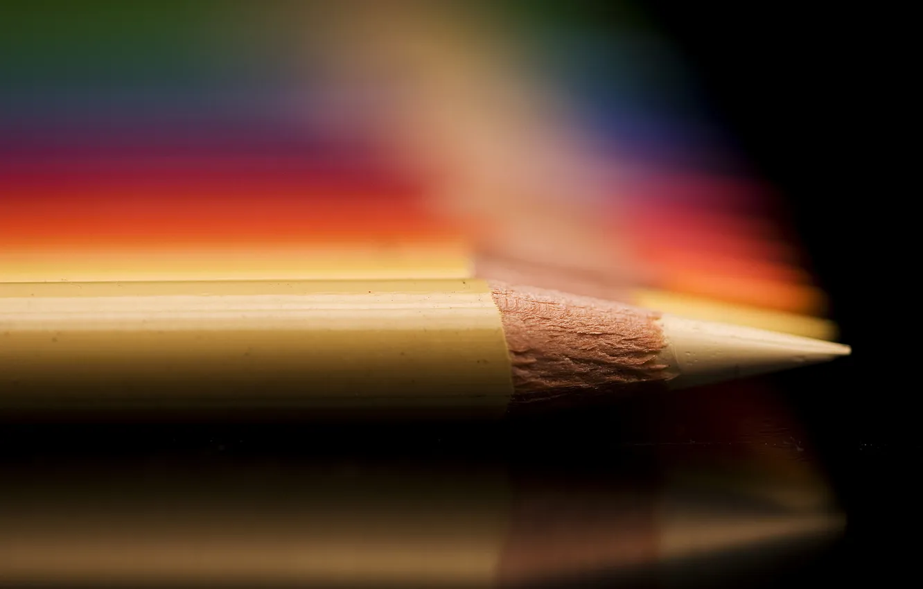 Фото обои макро, цвет, карандаш