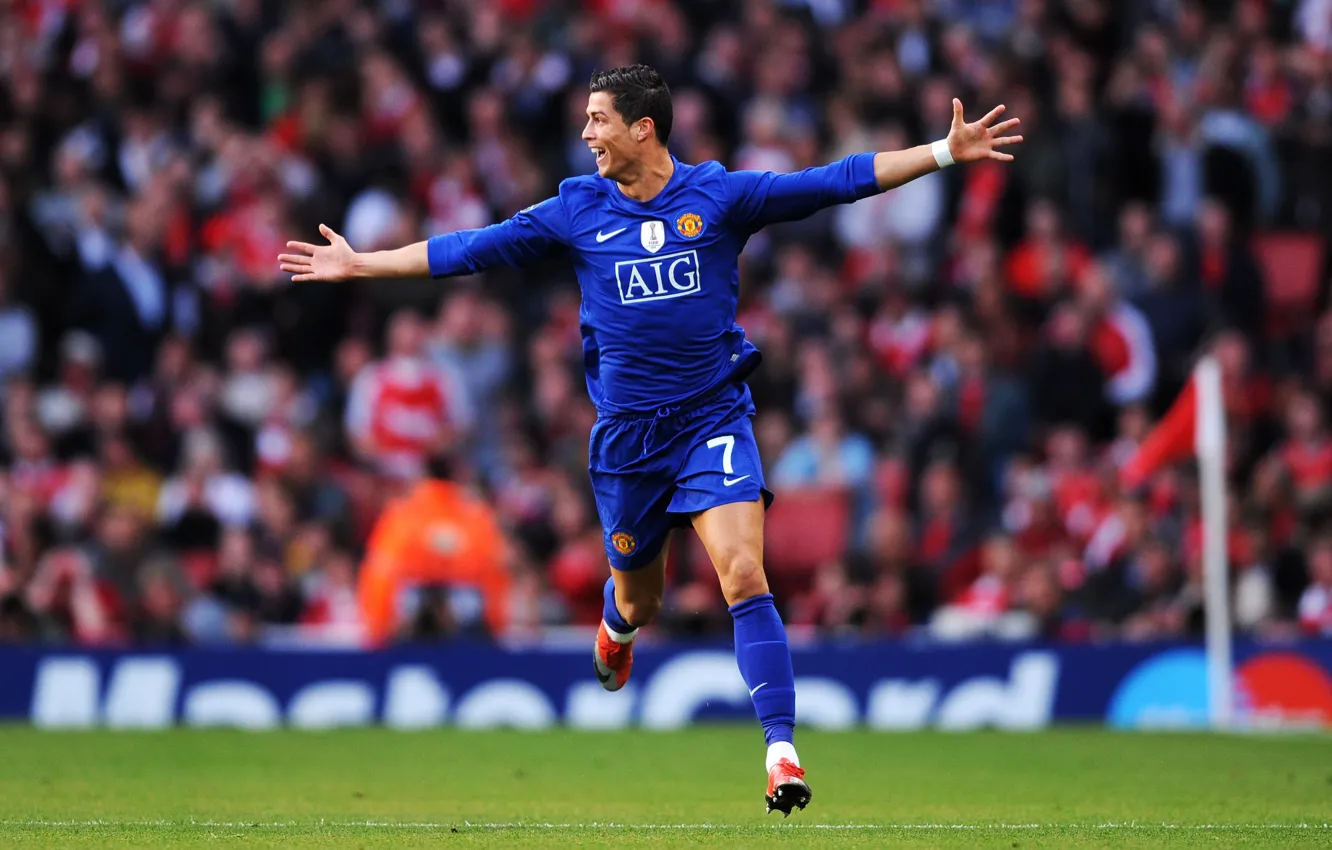 Фото обои Cristiano Ronaldo, stadium, Manchester United, Old Trafford, AIG